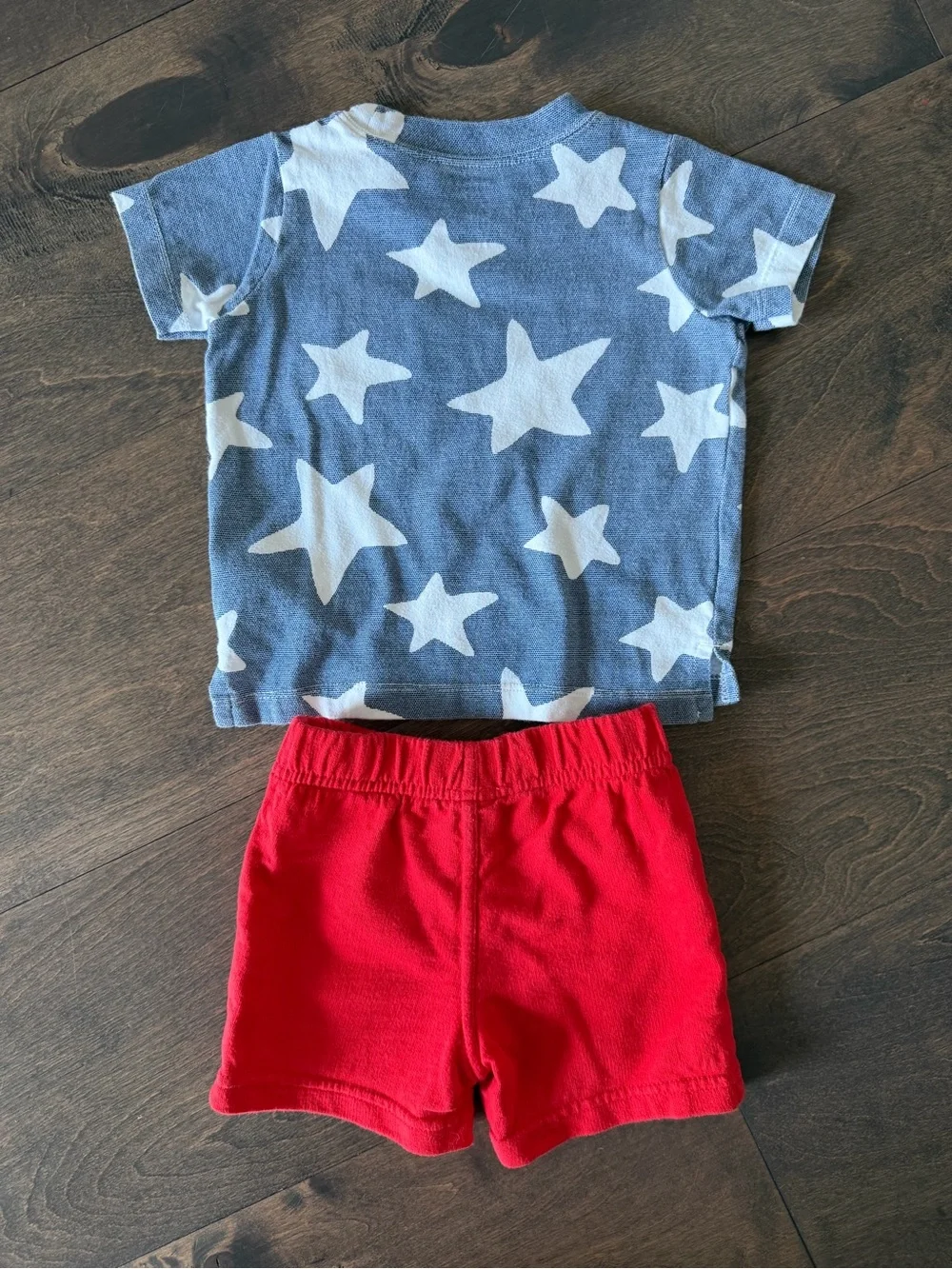 Carter's Blue Star Tee with Red Shorts Set